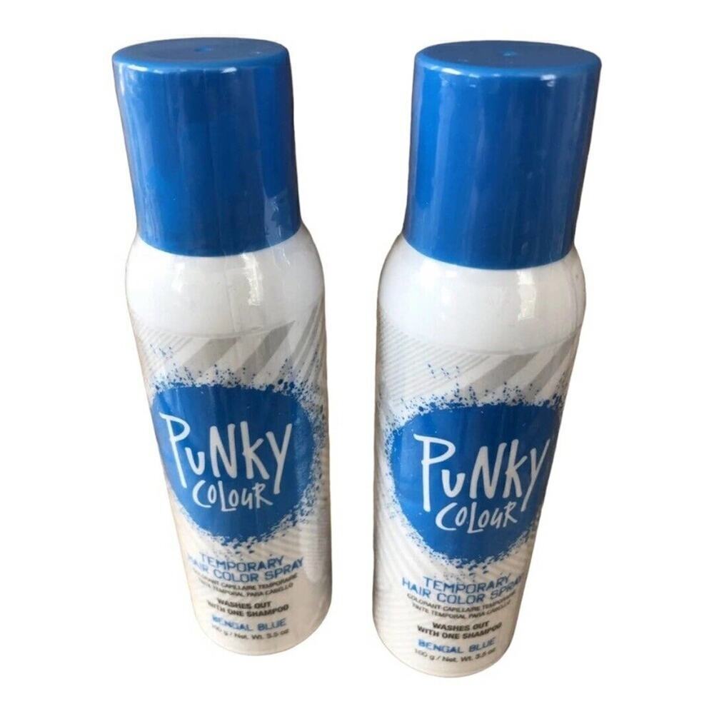 Punky Colour Temporary Hair Color Spray Bengal Blue 3.5 oz (2 Pack) Sealed